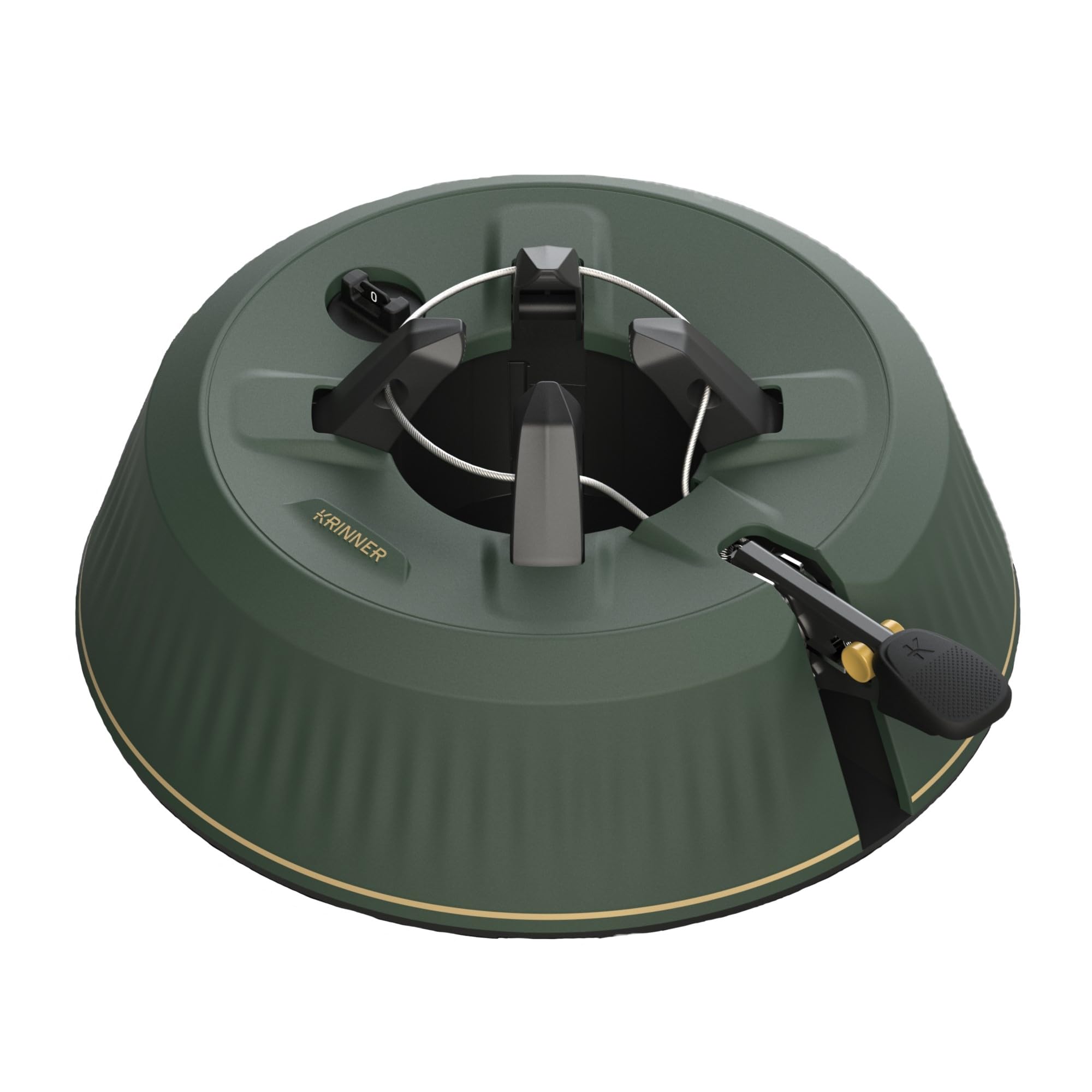 Krinner X-6 - Soporte para árbol de Navidad, color verde, operación de un solo cable, sostiene árboles navideños de hasta 6 pies, prensa de pie para una fácil instalación, tanque de agua con indicador
