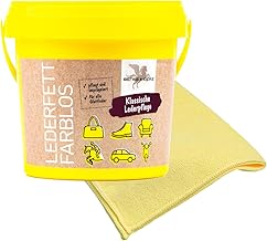 esnado Bense & Eicke Colourless Leather Grease 1000 ml + 1 Microfibre Cloth – Care and Impregnation – Perfect Care for Smooth Leather, Car Seats, Motorcycle Clothes, Saddles