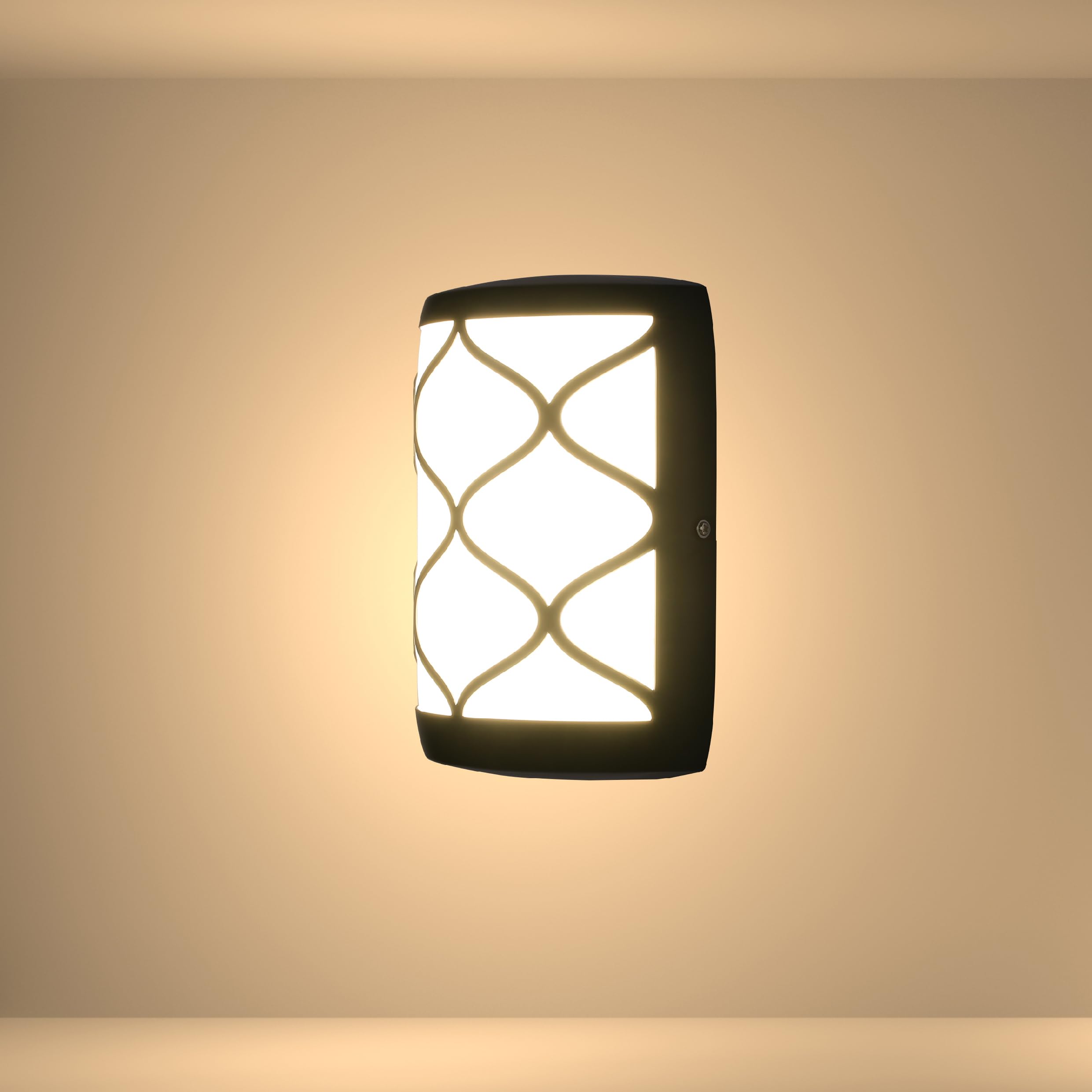 Tekled Black Garden Arabesque Plastic Led Outdoor Wall Light | 15W 4000K Cool White | Weather-Resistant Ip54 | For Facades Porches Gardens And Patios | (Built-In Led)