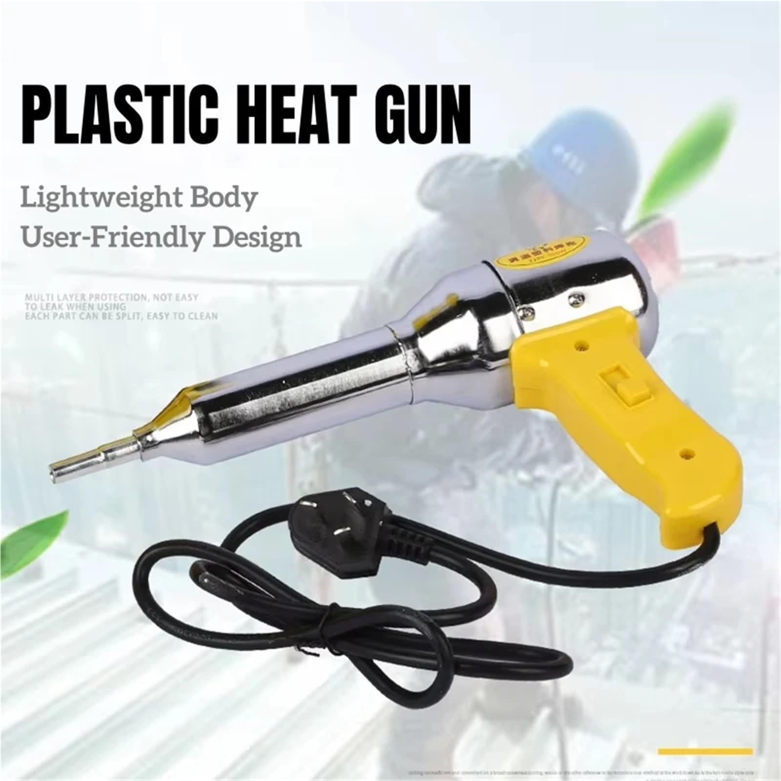 Saldatore Pistola Riparazione Macchina Pistola ad aria calda per saldatura di plastica regolabile, kit per saldatrice ad aria calda per PE PP PVC(700W)