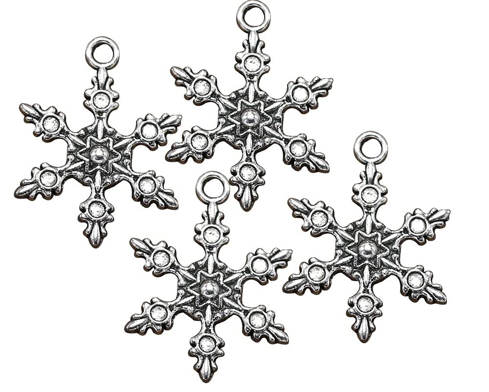 OULII Christmas Snowflake Charm Pendants for Jewelry Making 30 Pieces