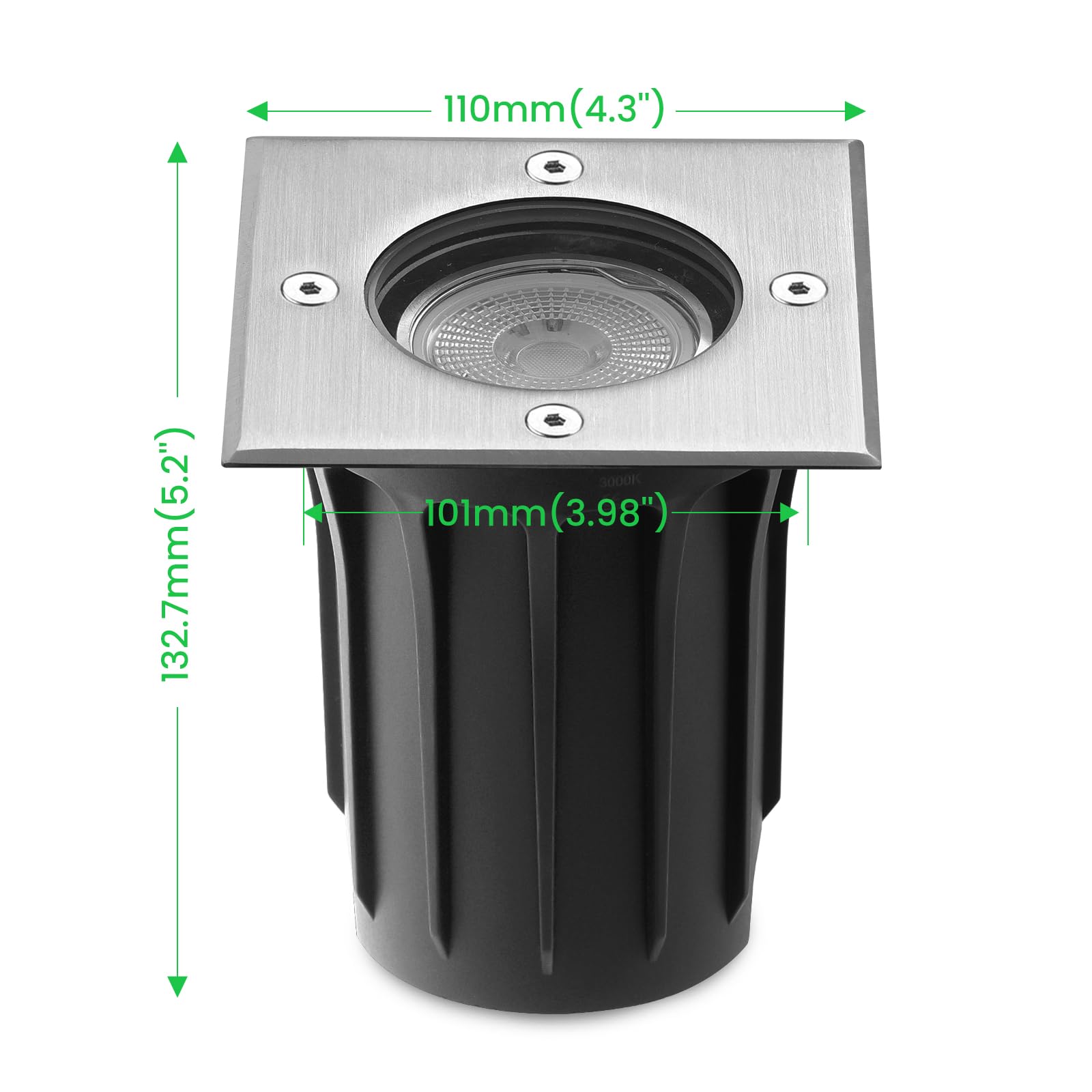 Foco empotrable para exterior (3 W, 230 V, 3000 K, color blanco cálido, para jardín, camino parque patio