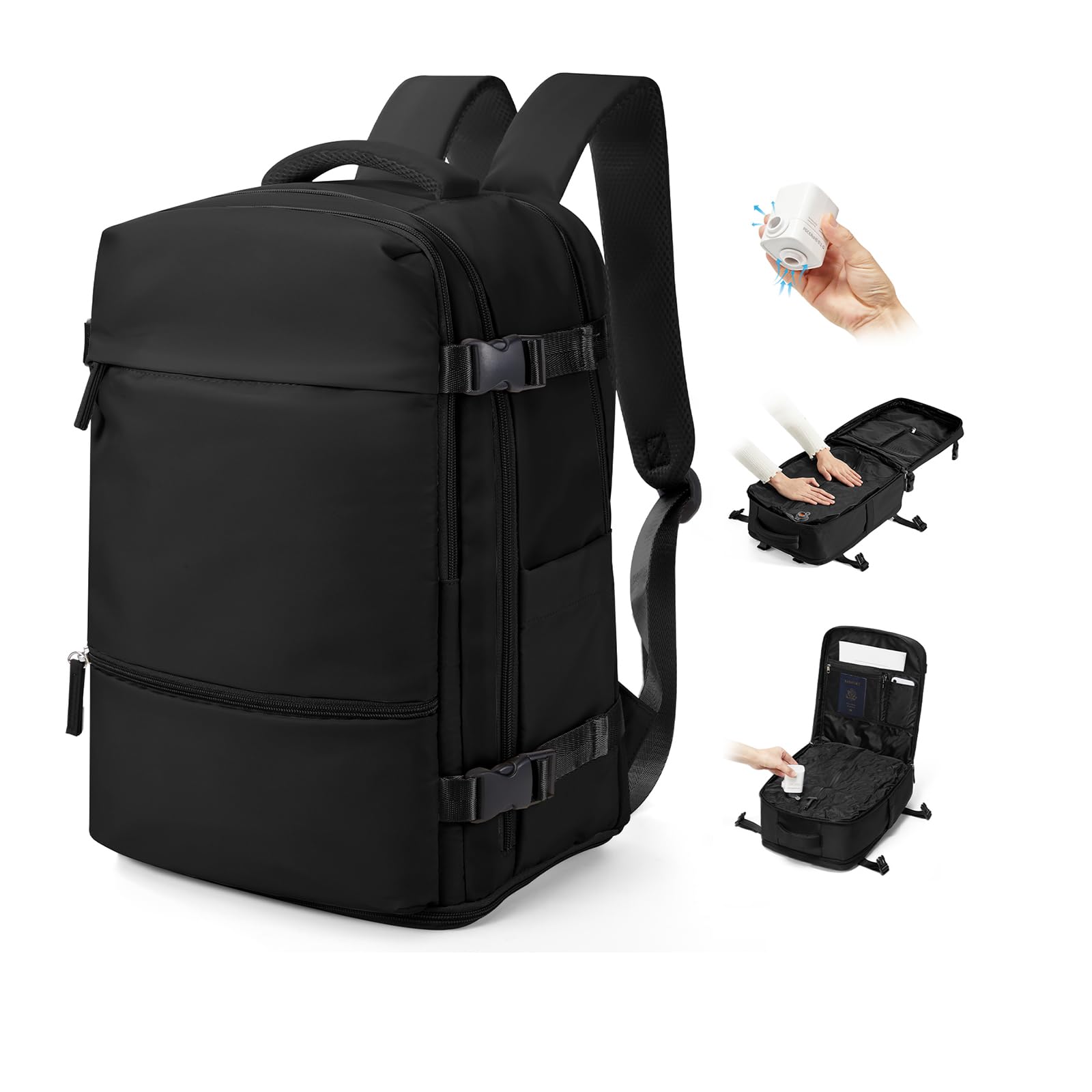 BJLFS Zaino Ryanair 40x30x20 Sottovuoto con pompa Zaino da Viaggio aereo Cabina 40x30x20 Impermeabile Bagaglio a Mano Wizzair Sottovuoto Borse da Cabina per Easyjet 45x36x20 Zaino Airback Donna