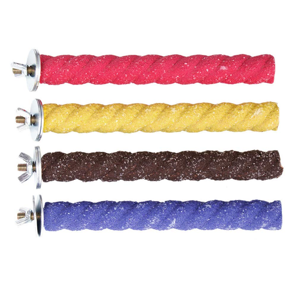 Parrot Perches, 4 Pcs Bird Wood Perch Stand Pet Paw Grinding Toys for Budgies Parakeet Cockatiels Conure, Random - Image 2