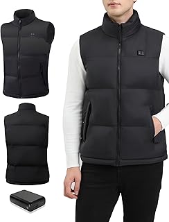 Mincoo Chaleco Calefactable Hombre con 7.4V 18400mAh Bateria, Chaleco Calefactor de Invierno con 3 Ajustes de Temperatur...