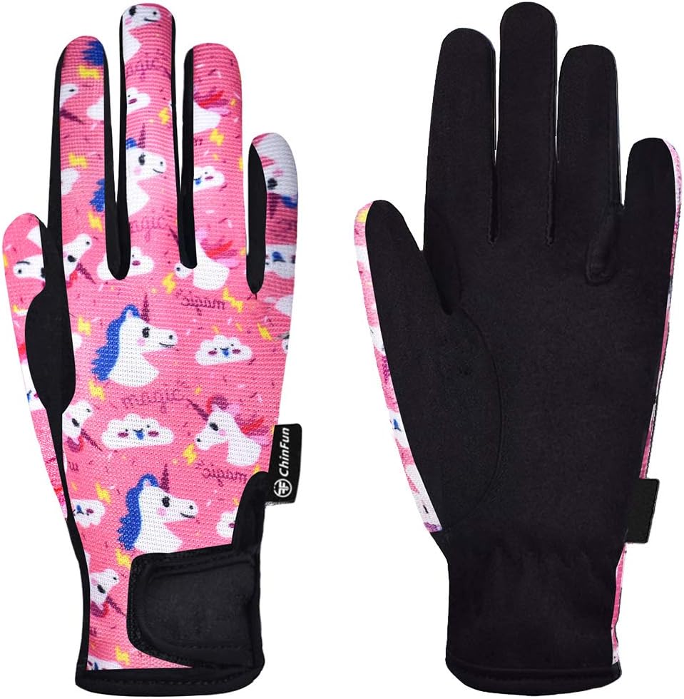 ChinFun Kids Horse Riding Gloves Children Equestrian Horseback Gloves Boys & Girls Youth Outdoor Mitts Perfect for Biking Cycling Gardening : Everything Else