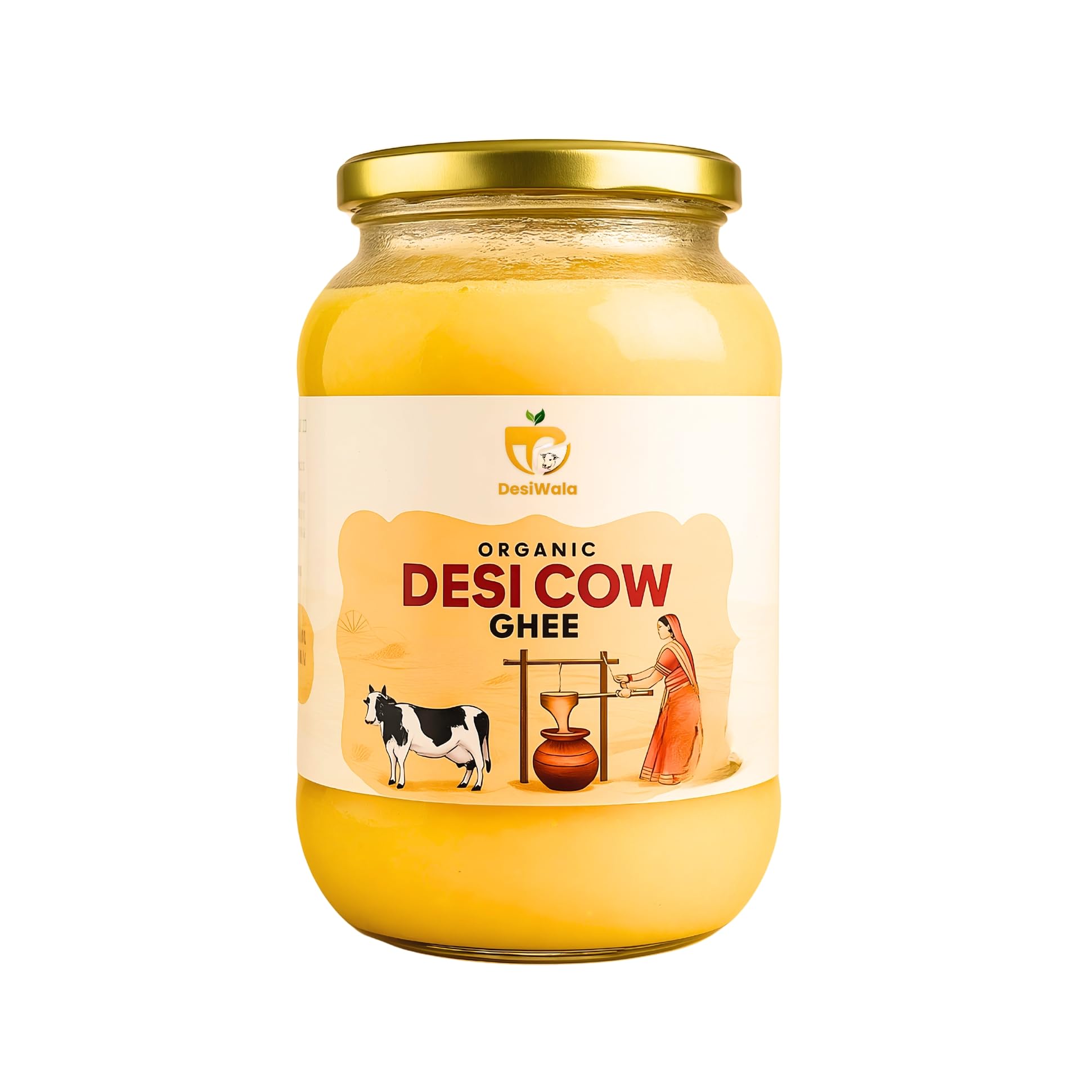 DesiWala | Organic Desi Cow Ghee, Pure Traditional Bilona Method, No Preservatives, Pure Ghee(1000ML)