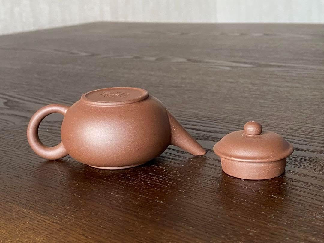 中国宜興紫砂茶壺 清香 水平壷 朱泥紫砂 素焼きの急須 中国宜興紫砂