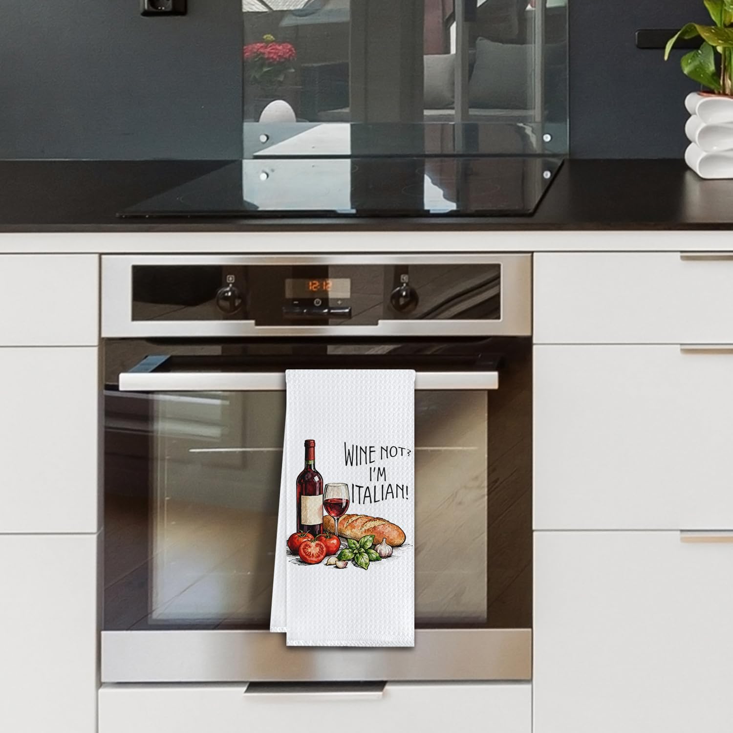 Funny Italian Wine Kitchen Towels,Gifts for Wine Lovers Drinkers Dish Tea Towels,Funny Italian Gifts Decorative Hand Towel for Kitchen Decor,16x24 Inch - Image 5