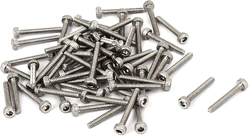 Miniatura 1 de uxcell M1.0.157x0.394 in 0.012 in Paso 304 Tornillo de cabeza hexagonal de acero inoxidable DIN912 60pcs