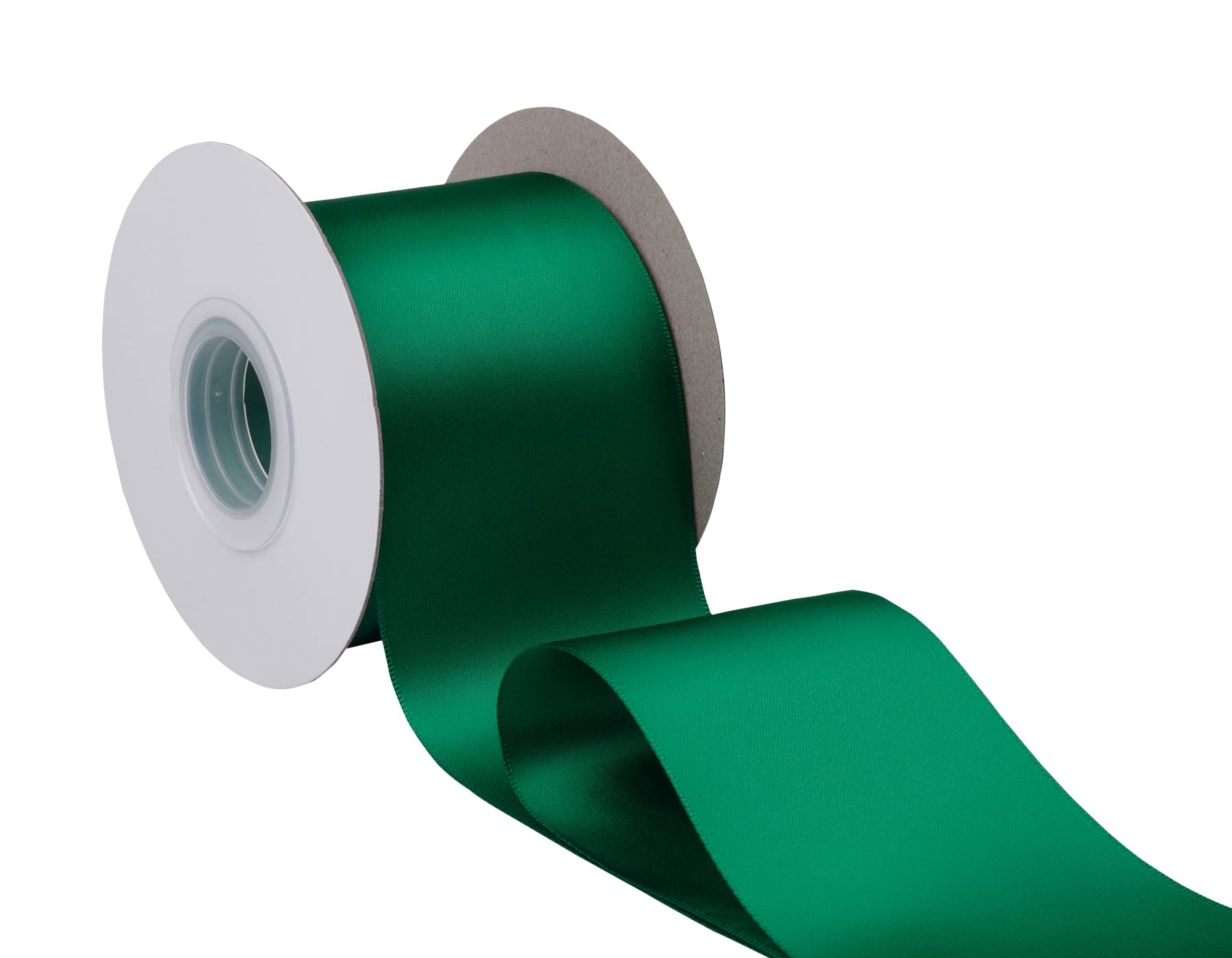 Fondersy 75mm X 22M Double Faced Satin Ribbon Forest Green Polyester Ribbon for Gift Wrapping Wedding Decoration Floral Arrangement Crafts - Image 3