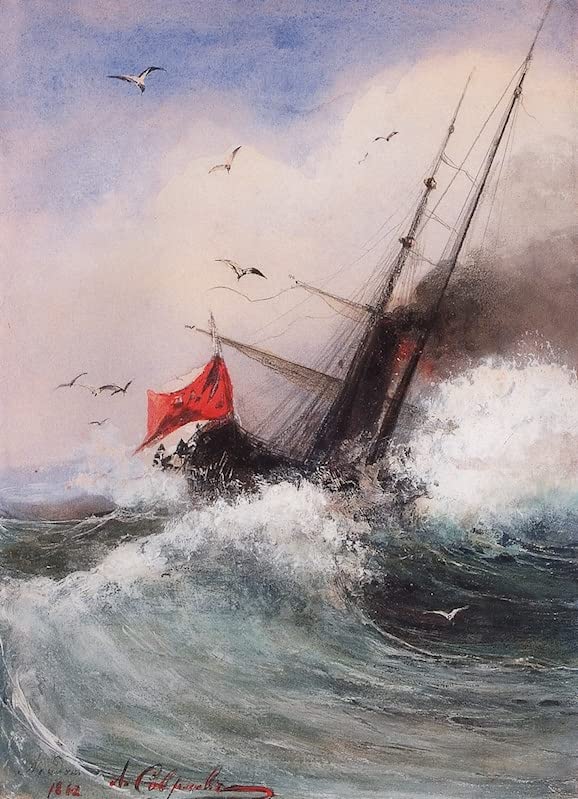Affiche Toile Il Naufragio Aleksey Savrasov 58x90cm Sans Cadre