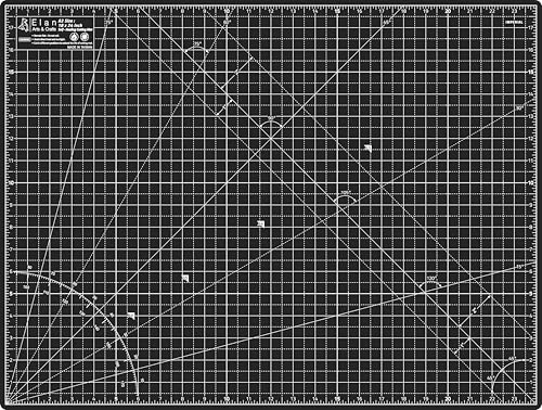 Image of Elan Cutting Mat A2 Black & Taupe, Self Healing Cutting Mat 18x24 Inch, 5-Ply Craft Board Black, Hobby Board for Crafts 18x24 Inch