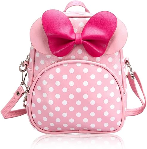 Miniatura 7 de Voikukka Linda mochila pequeña para niñas pequeñas bolsa cruzada de viaje para niños pequeños Rosado Bolso cruzado de cuero