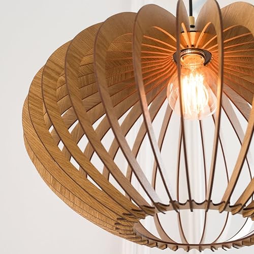 Miniatura 2 de Wood Pendant Light | Pendant Lighting | Modern Wood Chandelier | Hanging Lamp | Mid Century Modern Chandelier | Wooden Lampshade | Dezaart