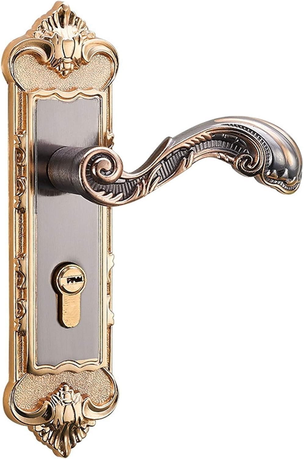 KYUEPONG Handle Locks Door Lock, Handle Locks Vintage Door Lock European Style Retro Room Interior