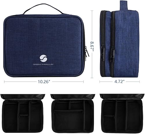 Miniatura 4 de ORIENT FAMULAY Organizador de artículos electrónicos de viaje, bolsa organizadora de cables impermeable para accesorios electrónicos, doble capa,