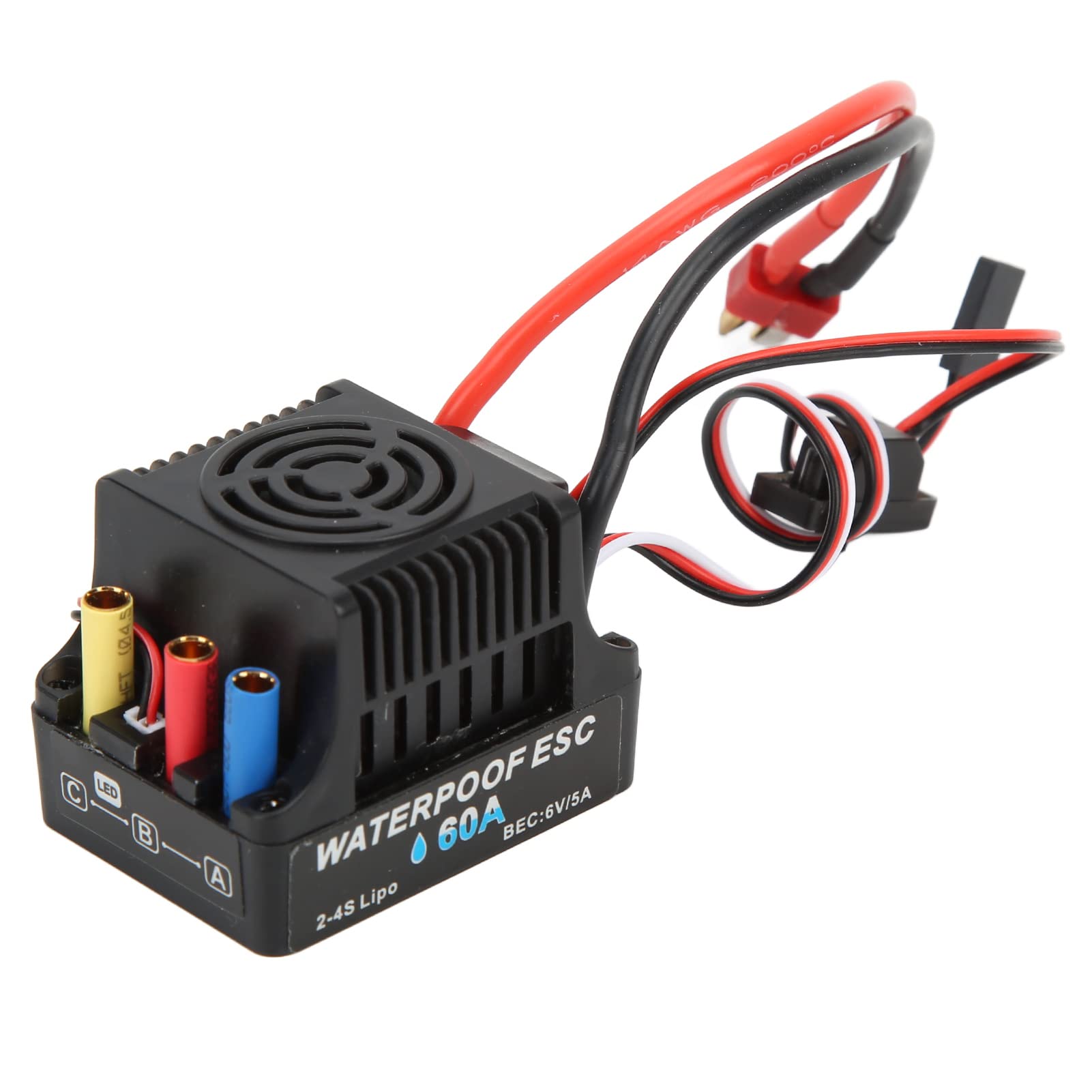Bewinner Regolatore Elettrico ESC Brushless 3650‑2300KV con Scheda di Programma ESC 60A Supporto per Spina a Banana da 4 Mm per Auto 1/8 1/10 RC
