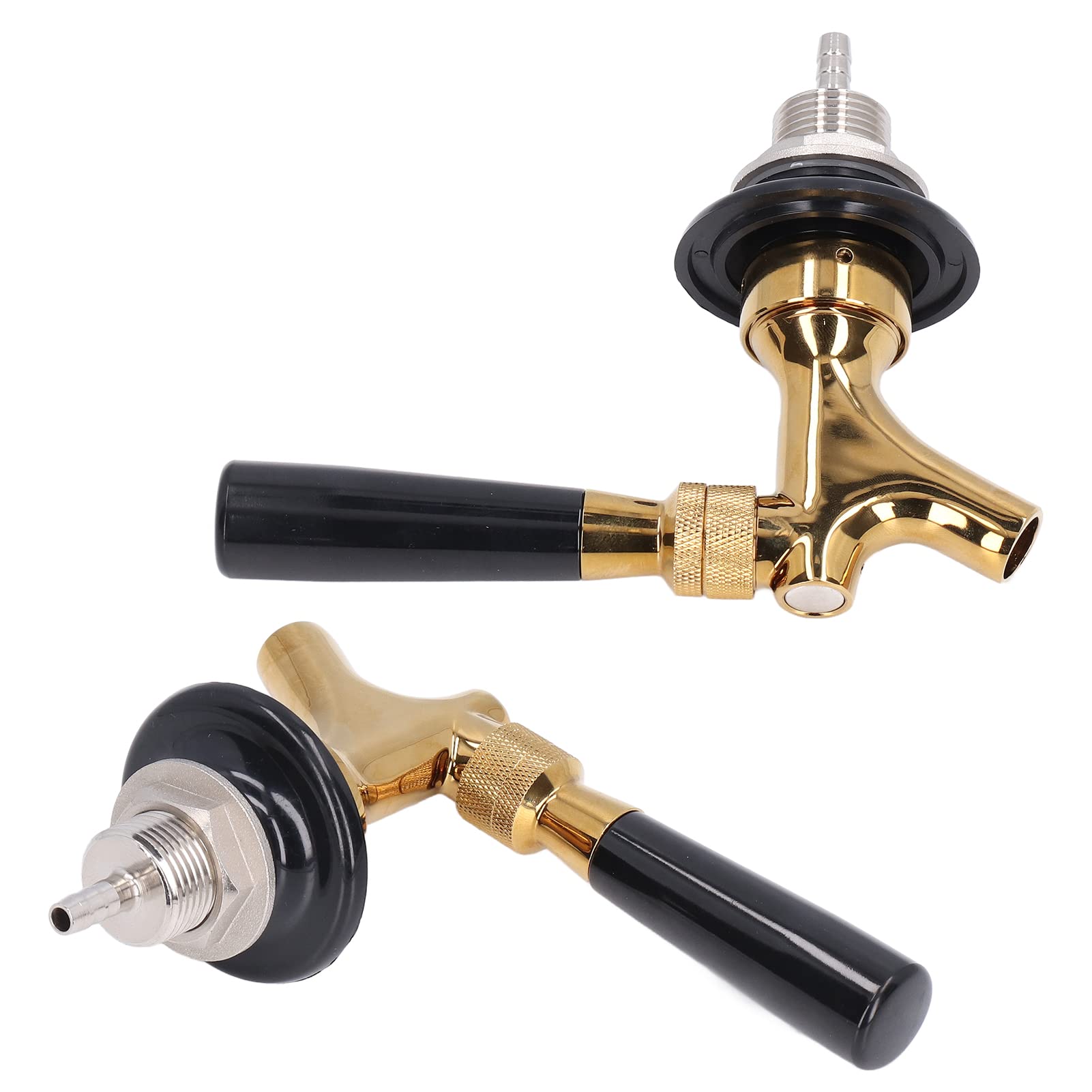 Grifo de latón y acero inoxidable, dispensador de barril de 9/12 mm, llave de repuesto para elaboración casera, acabado dorado, perfecto para los amantes de la cerveza