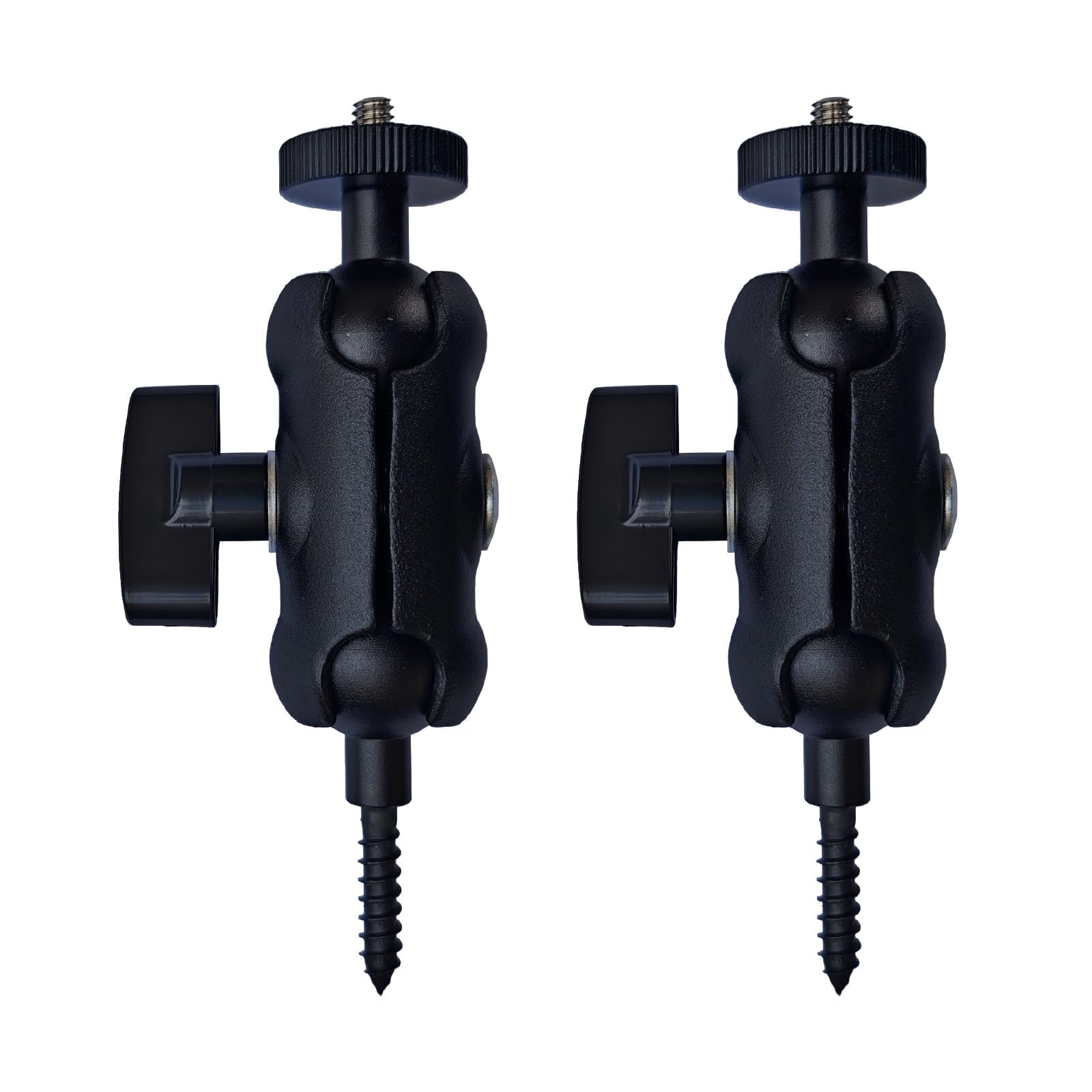 Adjustable Trail Camera Tree Mount: Game Camera Outdoor Mounting Bracket Holder with Double 360° Swivel Tilt Ball Joints, 2 Packs