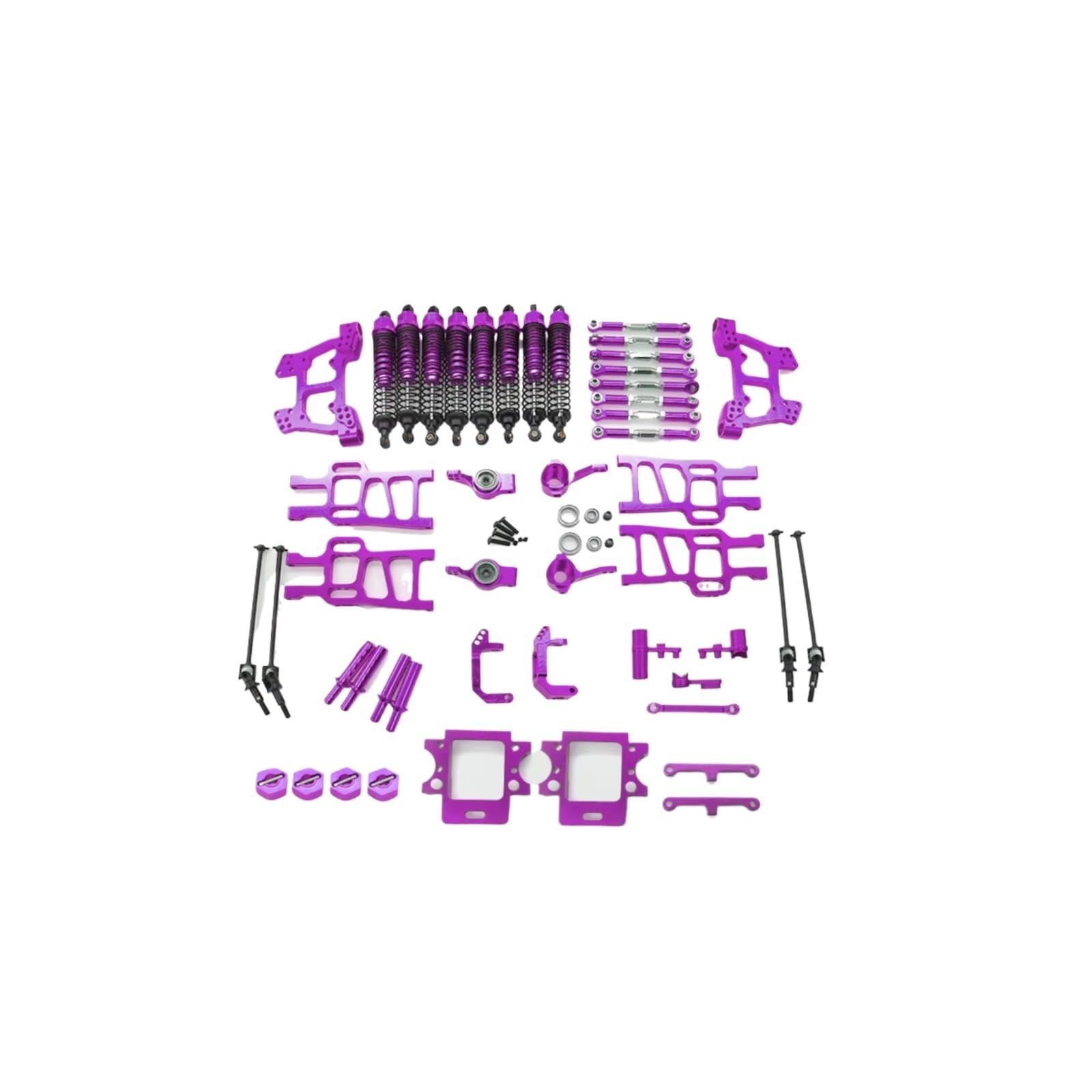 RC Dampers Models For HSP 94111 94108 94110 1:10 1 Set For Swing Arm Shock Absorber Steering Group RC Crawler Car Monster Upgrade Parts(Purple)