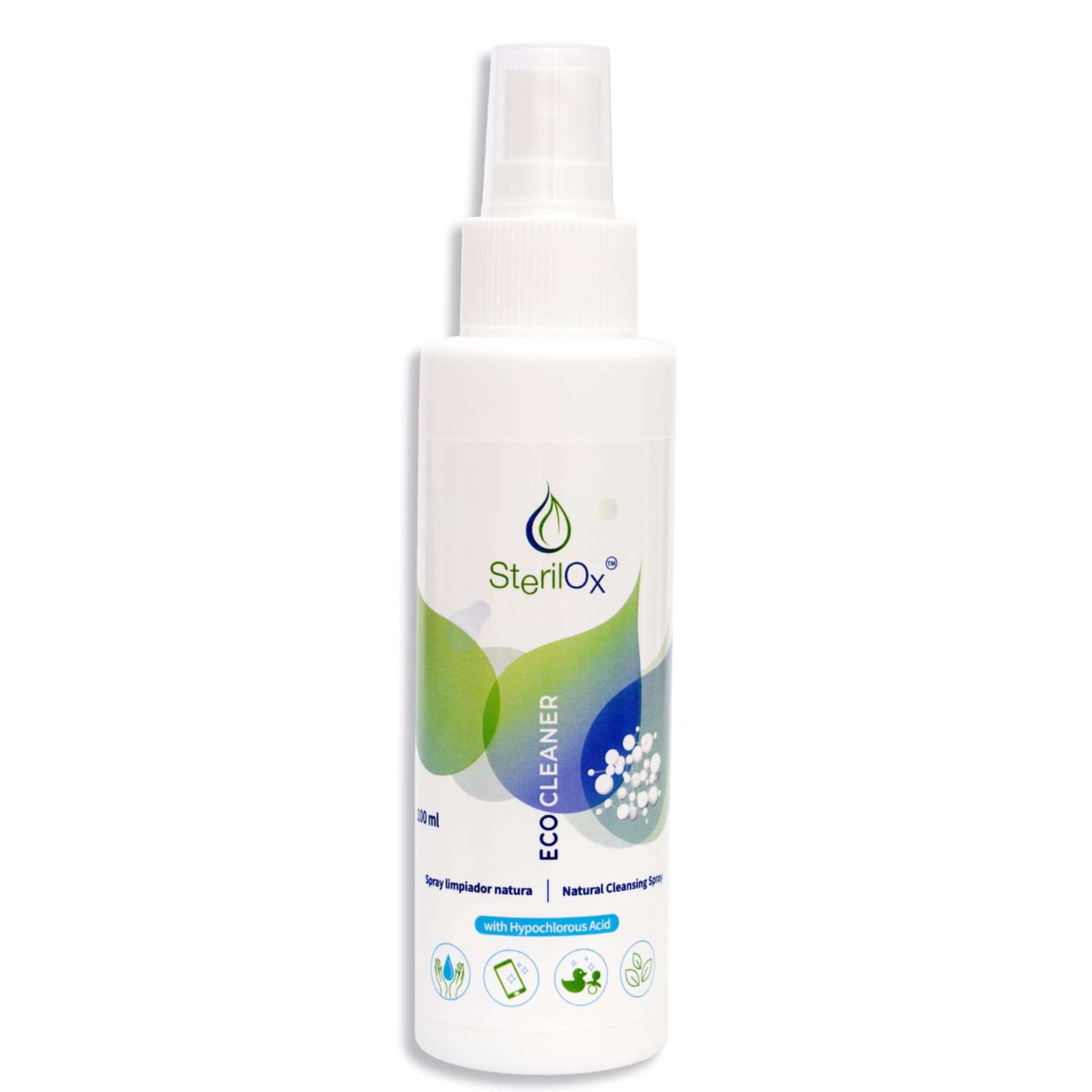Spray Natural para la Piel y Accesorios – Con Ácido Hipocloroso (HOCl) – Sin Alcohol ni Perfume – Suave y Seguro para Bebés, Niños y Piel Sensible – 100 ml