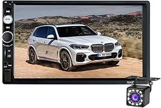 Podwójny Din Car Stereo Bluetooth, 7-calowy ekran dotykowy TFT samochodowy multimedialny odtwarzacz MP5, obsługa SD/USB/AUX, samochodowy dźwięk z radiem FM, złącze lusterkowe, pilot na kierownicę, kamera cofania