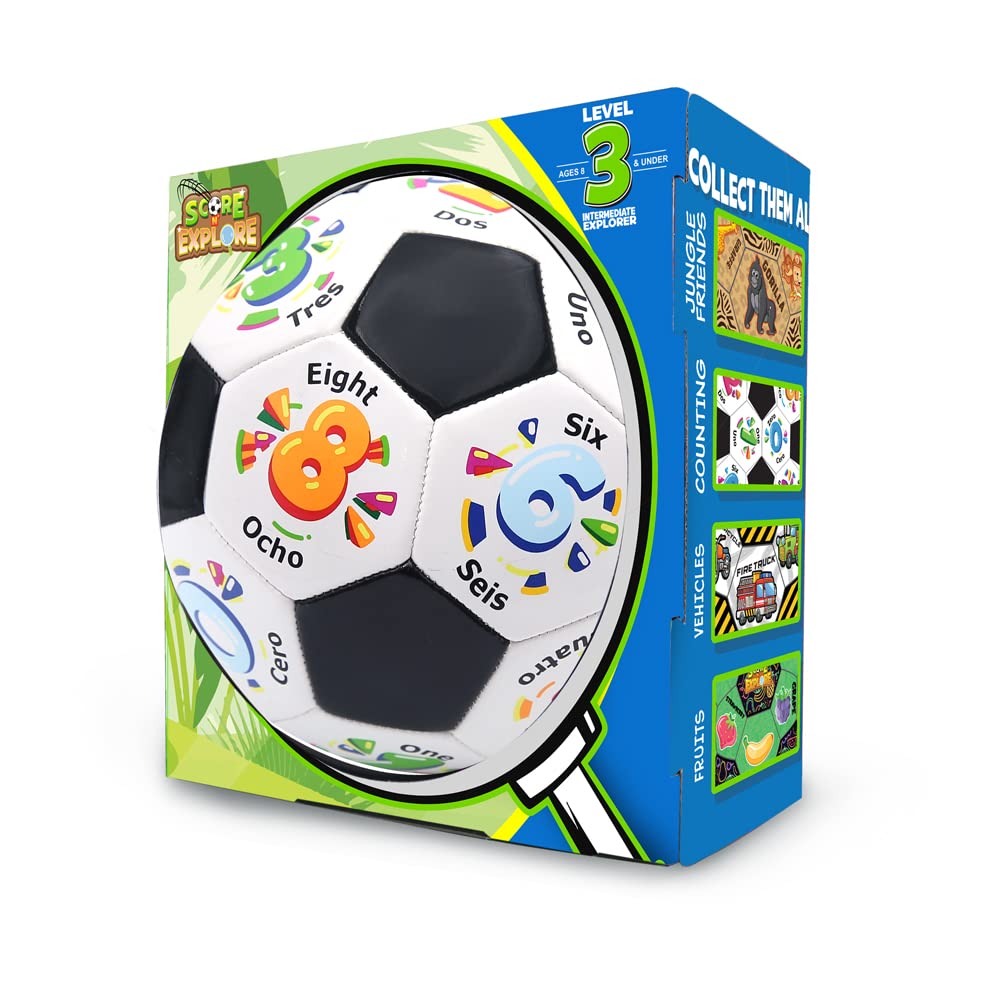 Icon Sports Score N' Explore Children's Youth Learning & Development Soccer Balls Size 3 Numbers Explorer/White