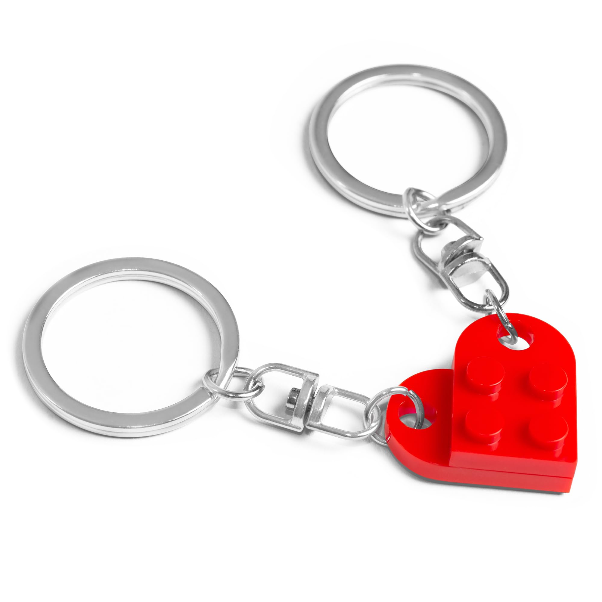 315 Supplies Brick Heart Keychain for Couples - Matching Keyrings, Boyfriend Girlfriend Keychain, Couple Hearts Keyring (2pcs)