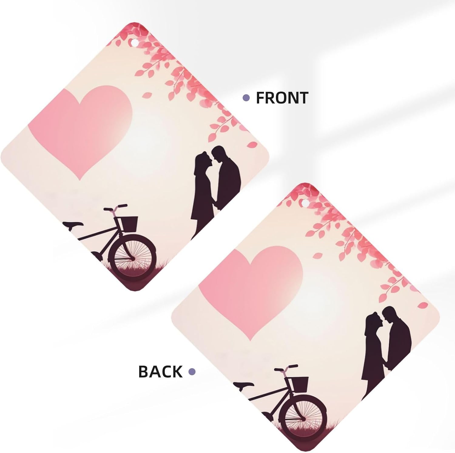 Car Air Fresheners Cards Set of 4 Pieces,Boyfriend Love Good Morning Print Mirror Pendant Hanging Scented Cards for Wardrobe Bathroom Long-Lasting Auto Aromatherapy Tablets Gifts Car Rearview image 3