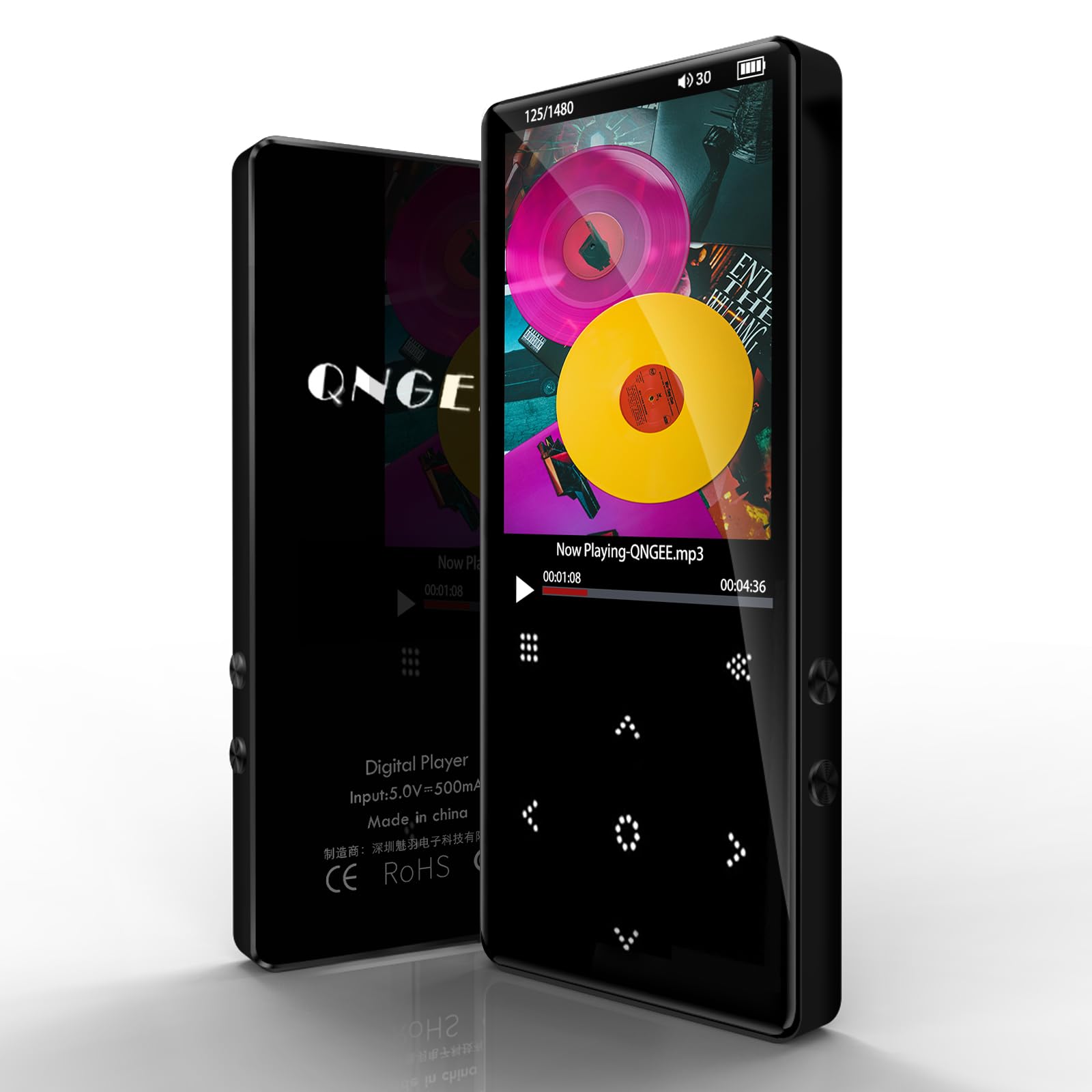 MP3 Player with 2.8 inch TFT Color Screen, Music Player with Bluetooth Support fm Radio Video ebook Built-in 32gb 32GB 2.8" Black