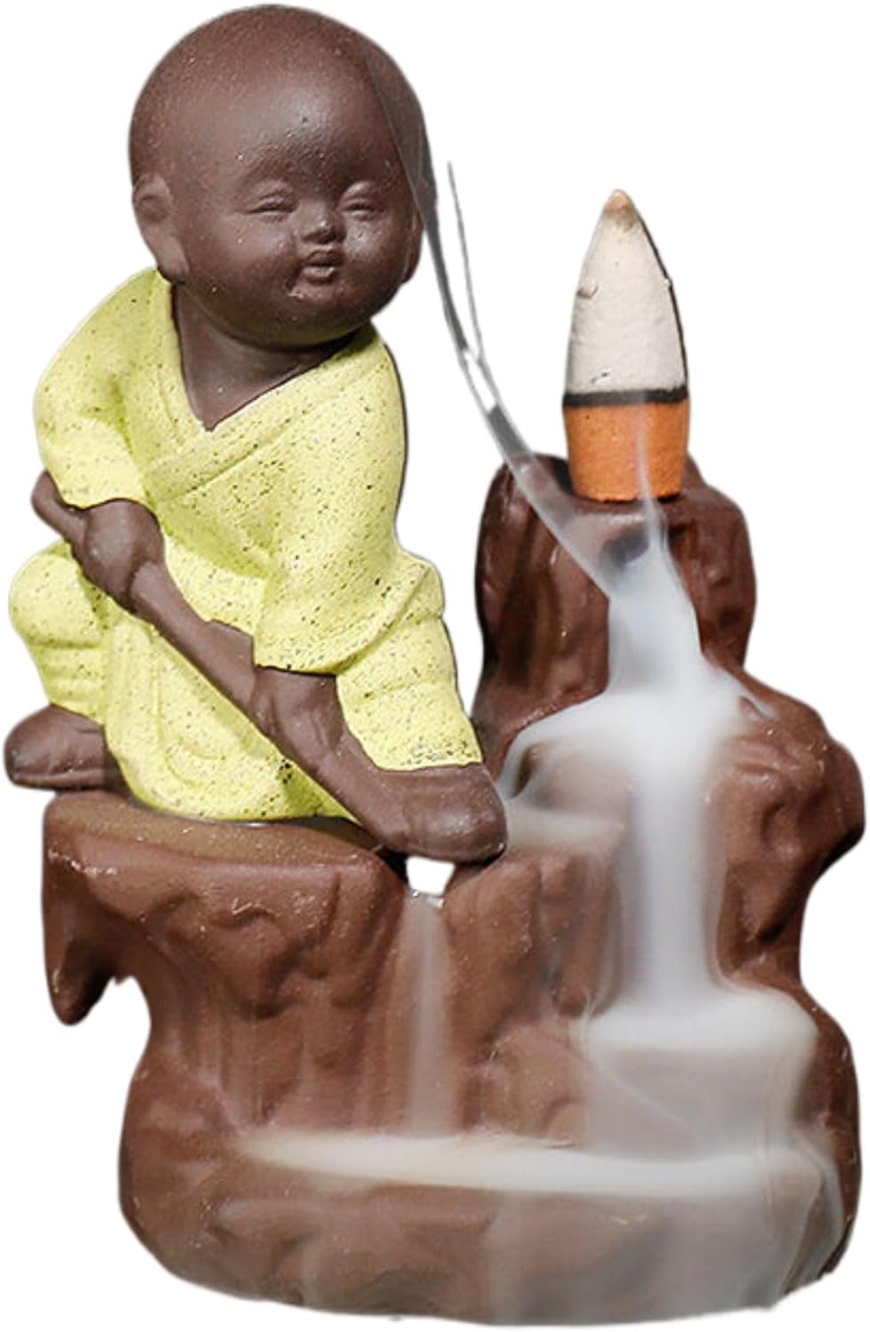 Home Decoration,紫砂倒流香炉 Incense Holder,功夫小子香道摆件创意高山流水小沙弥回流香炉 Incense Holder,-11251