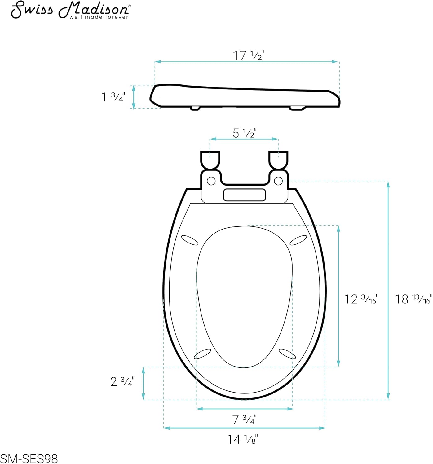 Swiss Madison SM-SES98 Standard Elongated Seat