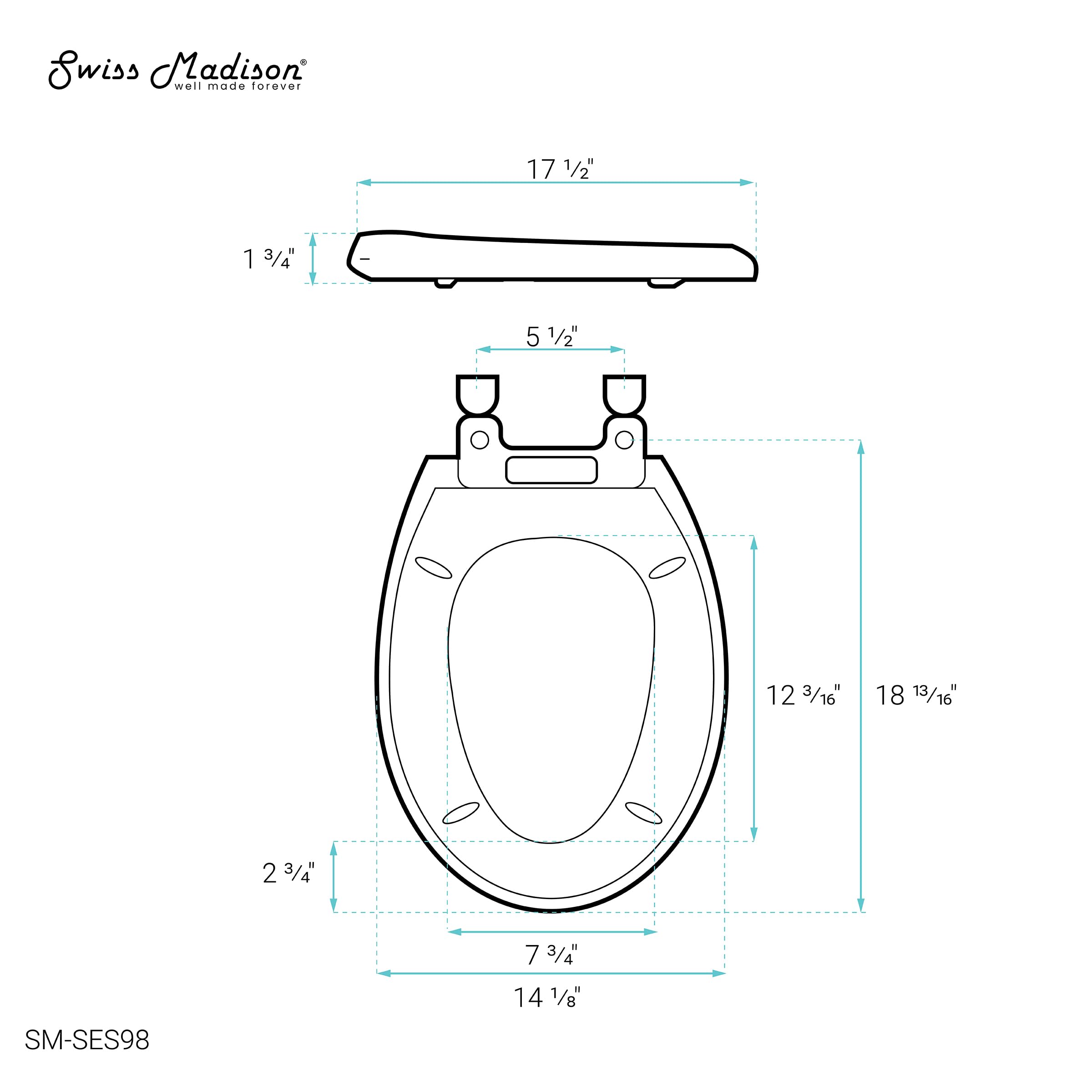 Swiss Madison Well Made Forever SM-SES98 Asiento para Inodoro, Glossy White