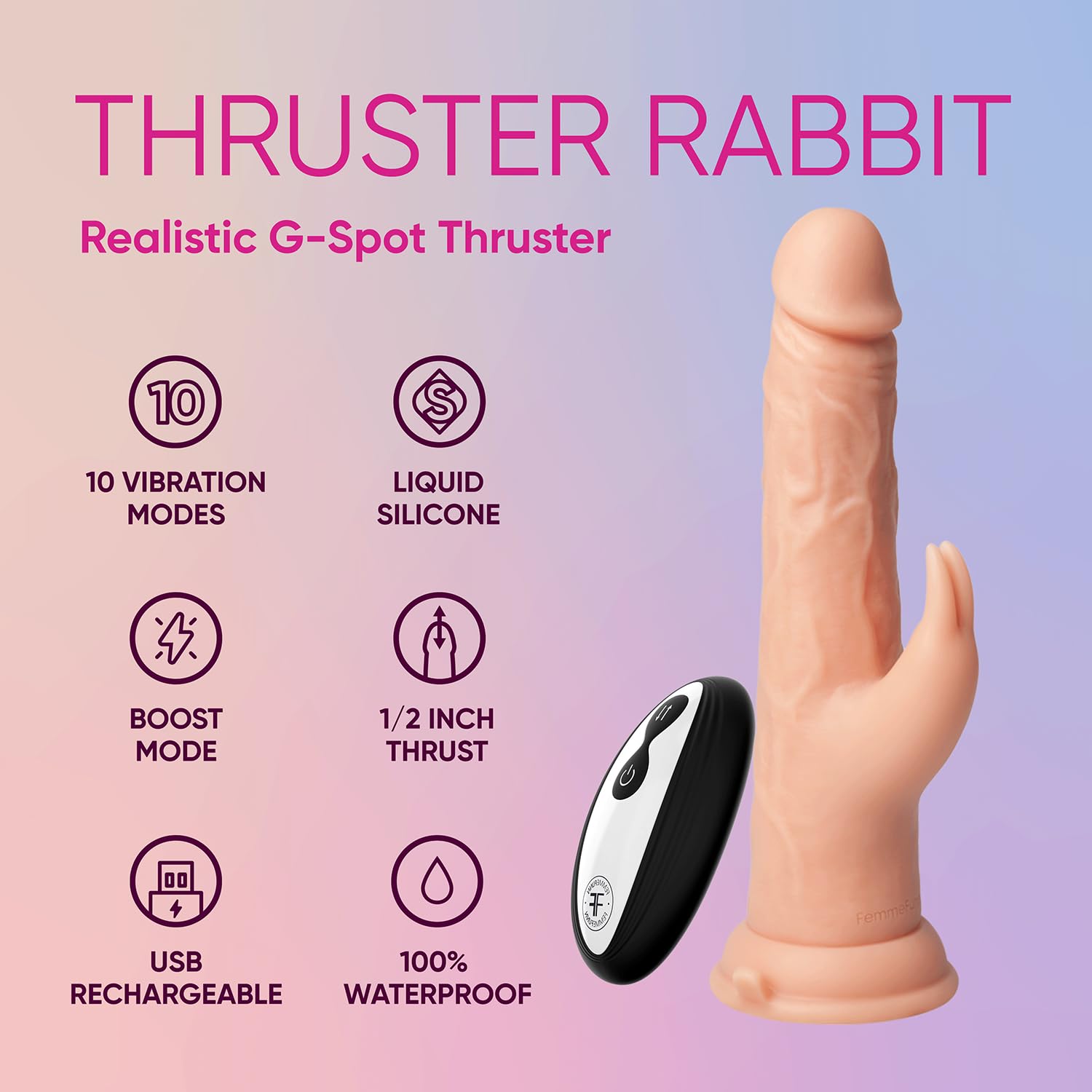 Femmefunn Thruster Vibratori rabbit Nude 22,3 cm