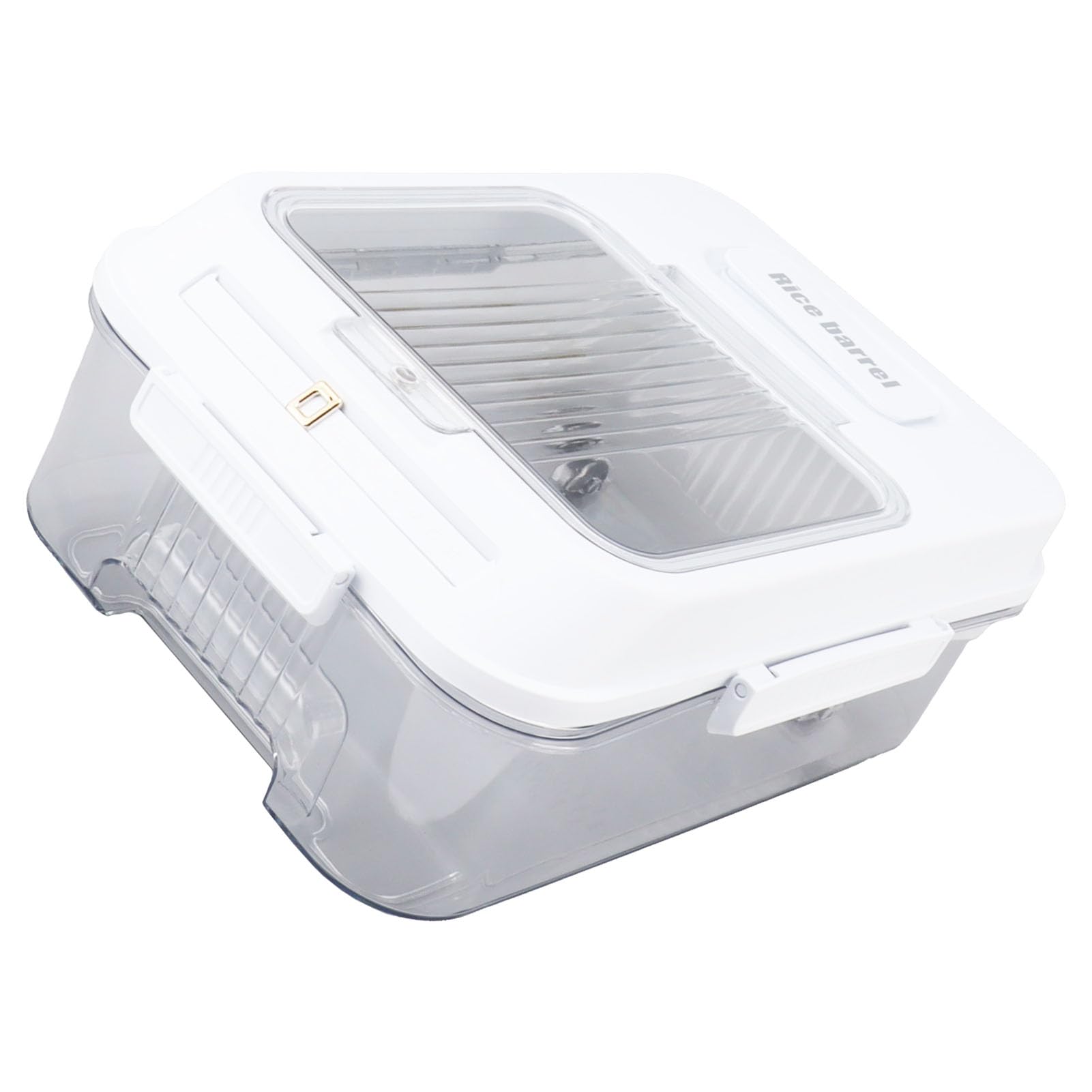 Contenitore per la conservazione del riso con coperchio ribaltabile magnetico e piccola scatola incorporata, PP e PET per uso alimentare, sigillato ermeticamente, riutilizzabile e (S550 ml 8000 mAh)