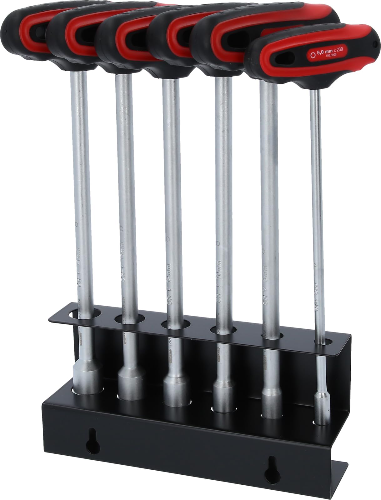 KS Tools 158.5000 Serie di giraviti a T a bussola CHROME 6pz.6-14mm