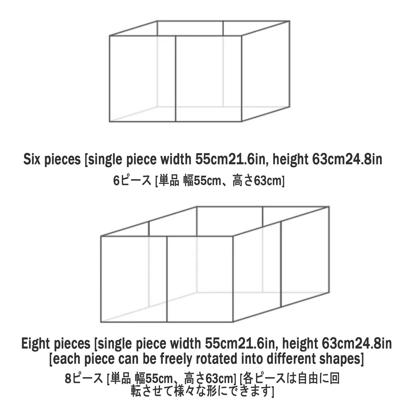 Parque para Perros de Interior Acrílico,Paneles con Puerta con Seguro, Corral Transparente para Cachorros，Caja de Parto y Jaula de Perrera，para Cachorros, Gatos, Conejos(No Door,4 Pieces)