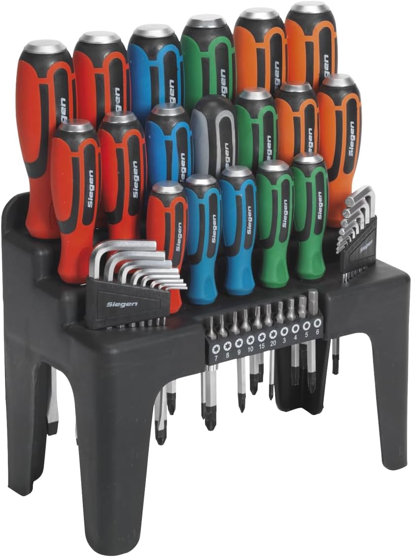 Sealey S01106 Hammer Thru Screwdriver with Hex Key & Bit Set, 44 Pieces