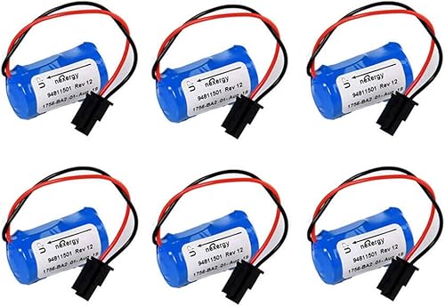 PLC - Batería de repuesto para Allen Bradley 1756-BA2 BR23A-AB 1745-B1 3.0V 1200mAh - Paquete de 6