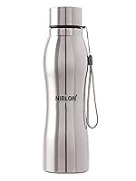 NIRLON Aqua Stainless Steel Single Wall Fridge Water Bottle/Home Refrigerator Bottle/Office/SchoolKids Bottle, Silver Set of 1