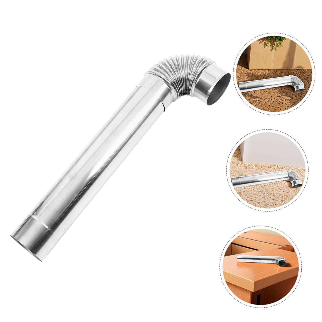 BESPORTBLE Tubi di Scarico per Canna Fumaria in Acciaio Inox Prolunga per Stufa Tubo Dritto per Canna Fumaria Tubo di Estensione per Sfiato Adatto per Stufe Legna e Caminetti