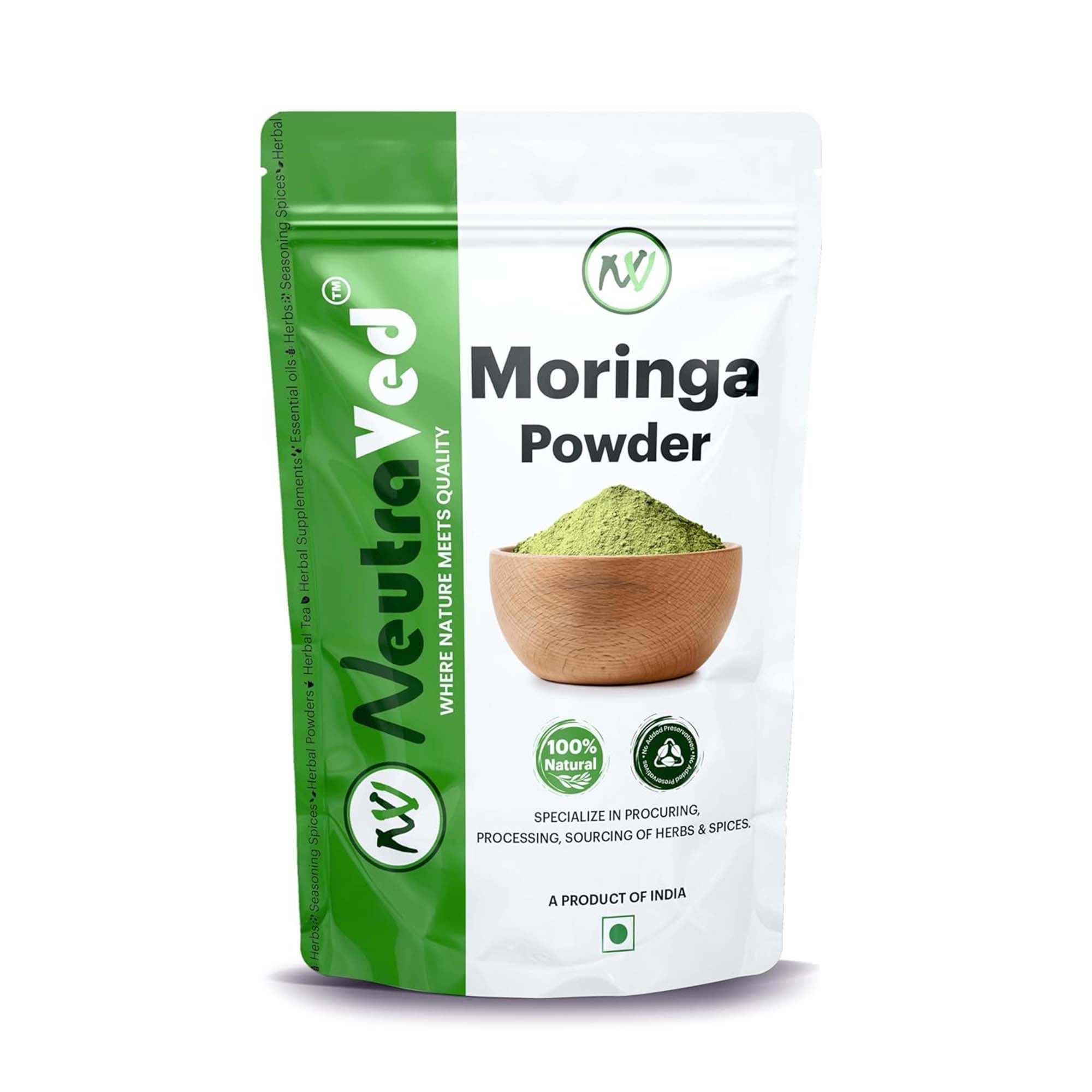 Moringa Powder 100g | Moringa Leaves also Know Drumstick for Immunity, Skin & Hair and Wellness Products for Male - 100 gm