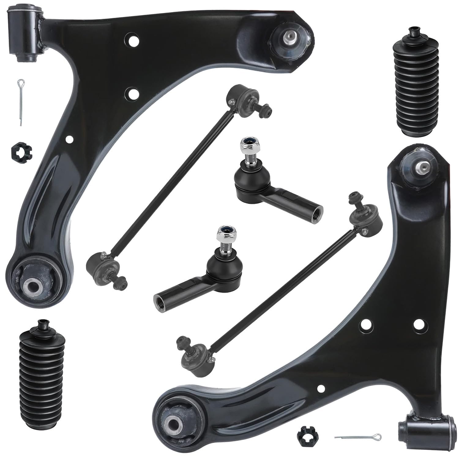 Detroit Axle - 8pc Front End Kit for 2006-2013 Suzuki Grand Vitara, 2 Lower