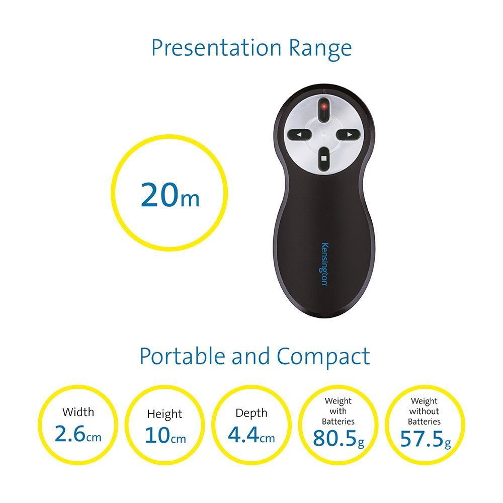 Kensington Wireless USB Presentation Clicker with Red Laser Pointer