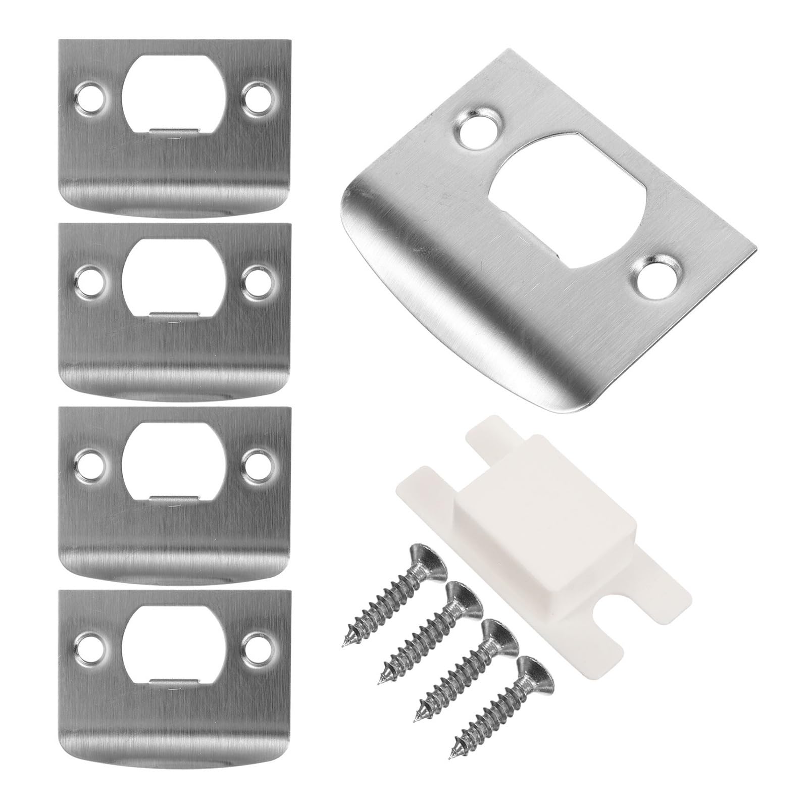 Gentryroo Silver Stainless Steel Door Strike Plate Lock Cover Door Reinforcement With Screws