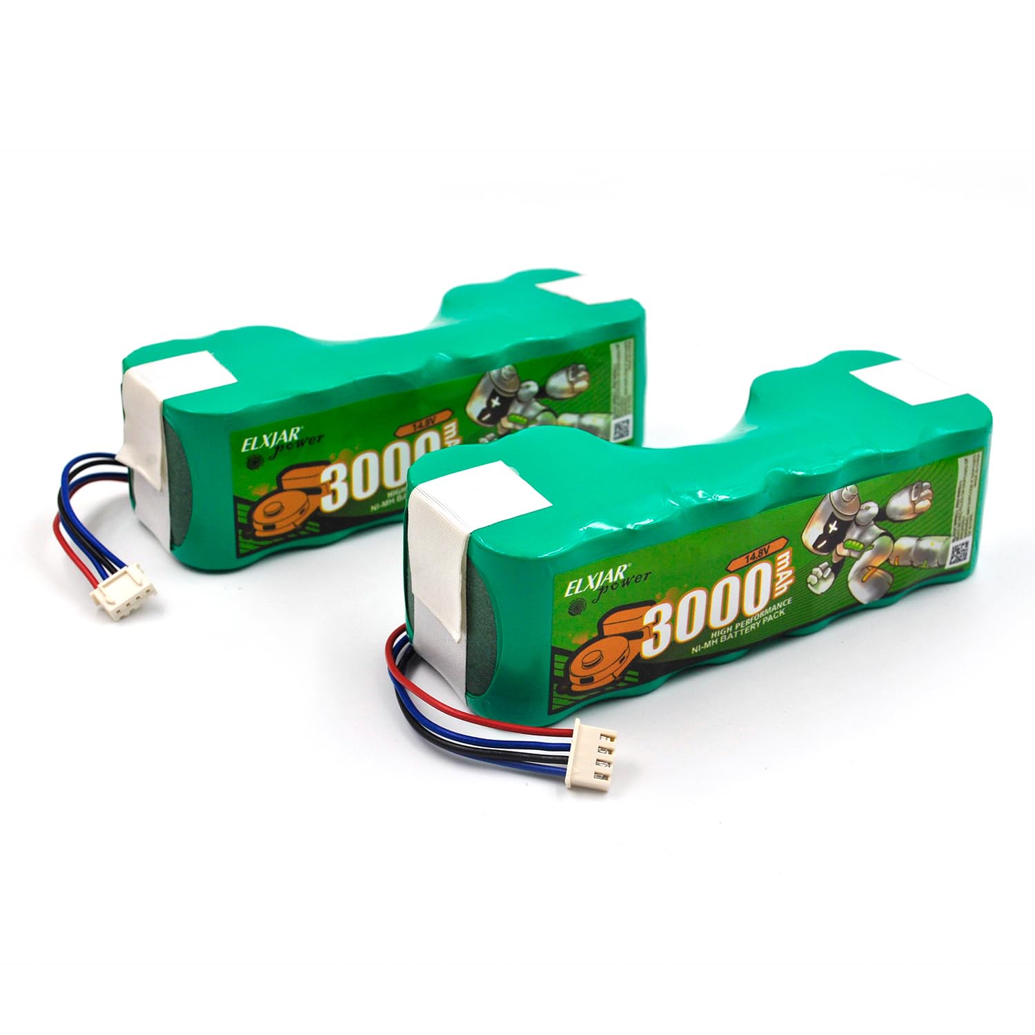 (2-Pack) 14.8V 3000mAh Ni-MH Battery Replacement for Ecovacs DD35 DE55 DE5G DM88 DG710 DG716 Deebot OZMO 902 901 610 900 Robotic Vacuum