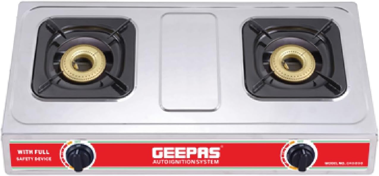 Geepas 2Burner Gas Hob/Cooker Attractive Design, Gas Range 2Burner