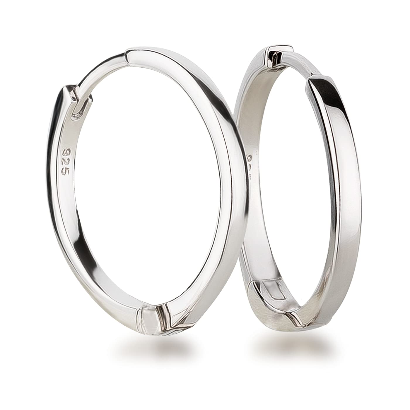 Schöner-SD Creolen 20mm 925 Silber Rhodium glänzend poliert