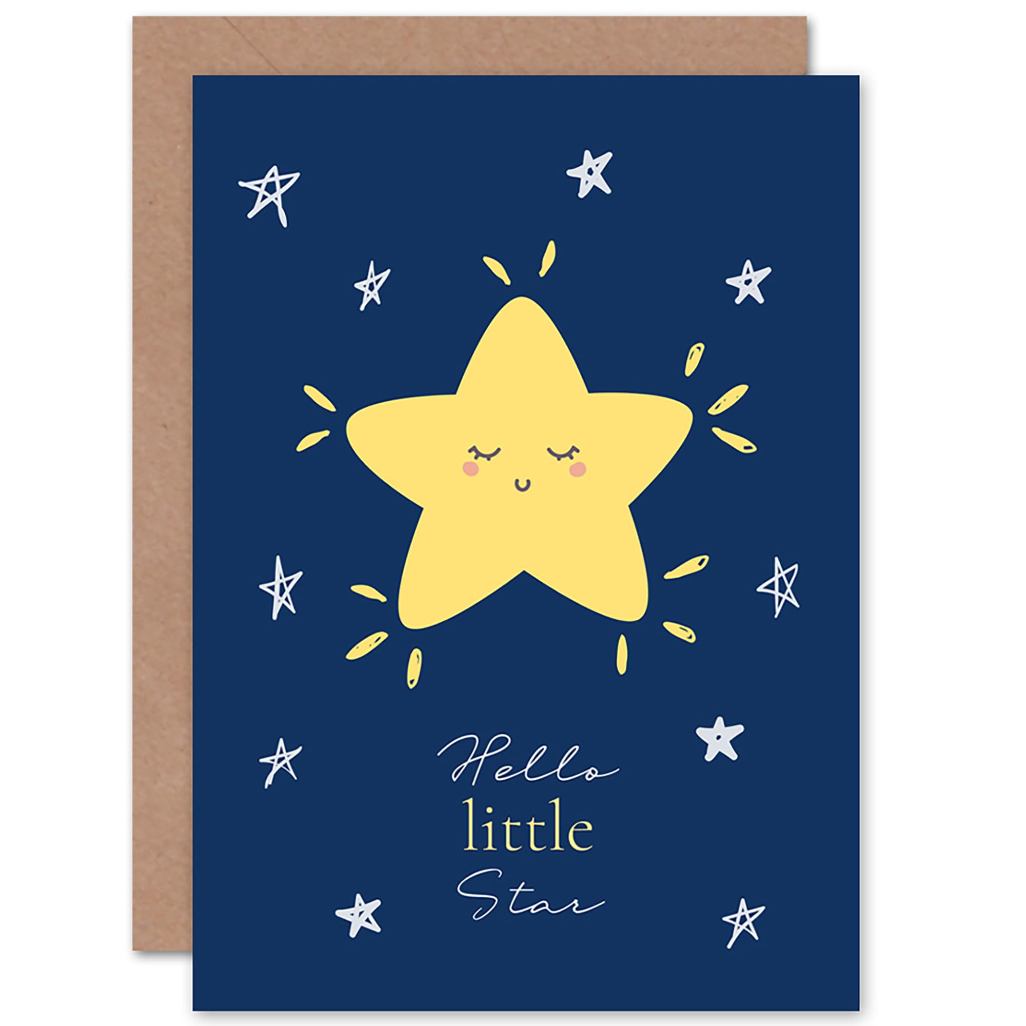 Artery8 Greeting Card - Hello Little Star - Navy